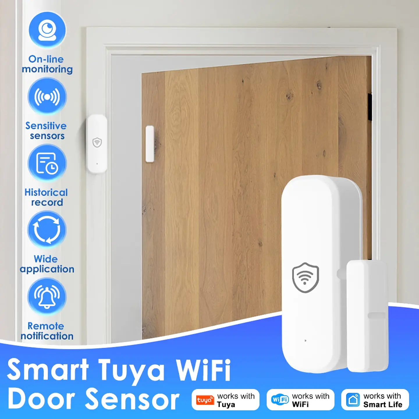 Sensor Magnético Puerta y Ventana Zigbee o WiFi Tuya Smart Life 2