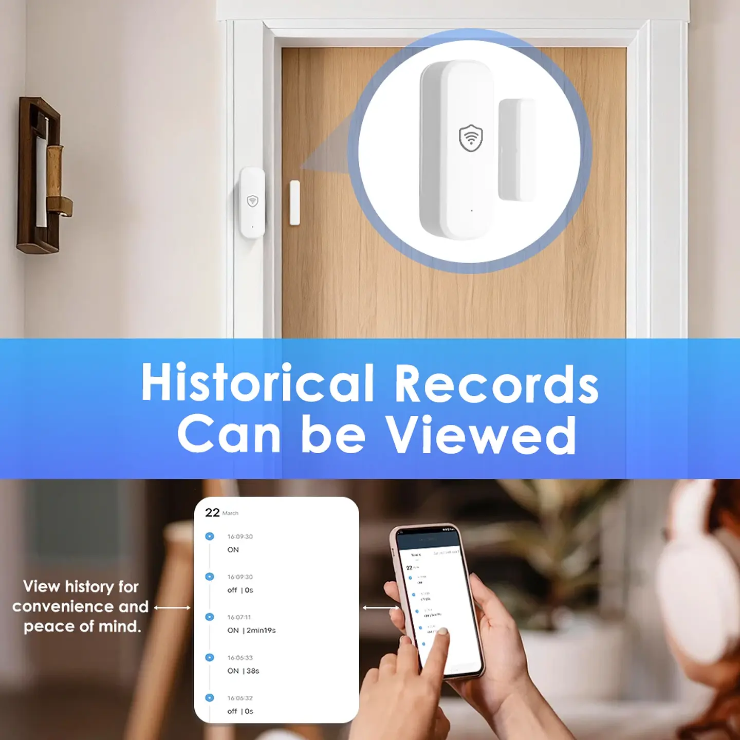 Sensor Magnético Puerta y Ventana Zigbee o WiFi Tuya Smart Life 4