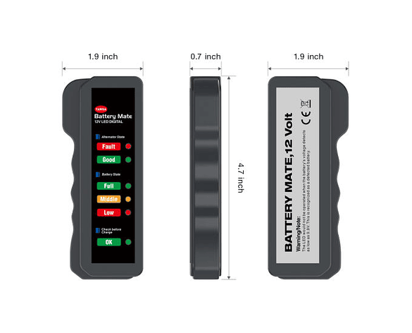 Probador de batería 12v y alternador Automotriz