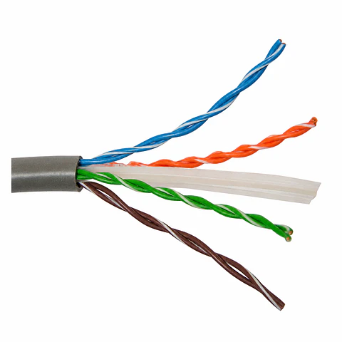 Cable UTP CAT 6 red de 4 Pares Gris por metros 100% Cobre