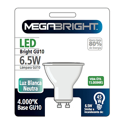 AMPOLLETA LED MEGABRIGHT GU10 LUZ NEUTRA 6.5W	