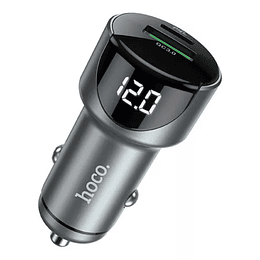 CARGADOR AUTO HOCO DOBLE TIPO C PD20W CON QC3.0	