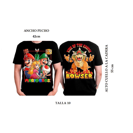 POLERA MARIO BROS MOD1 T/10	