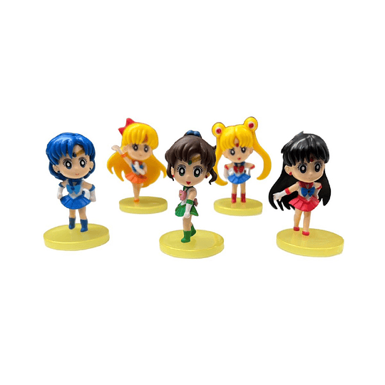 FIGURAS SAILOR MOON SET 5 10 CM CON BASE	