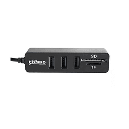 ADAPTADOR USB DM HUB 3 PUERTOS Y LECTOR SD USB 2.0	