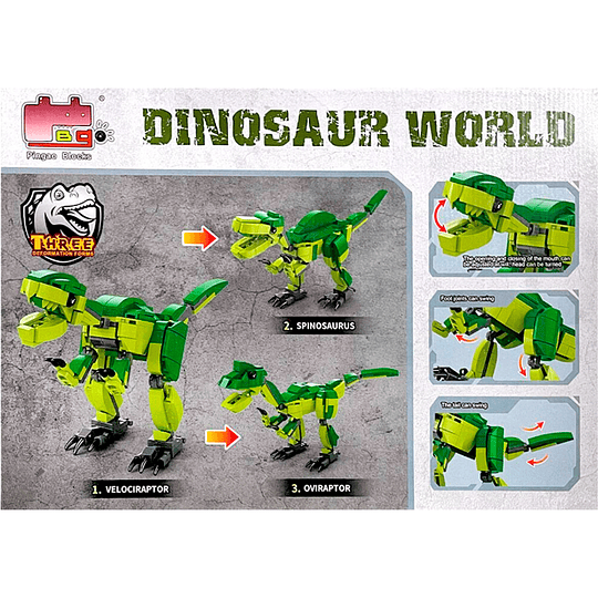 CAJA BLOQUES DINOSAURIO 4 EN 1 VARIOS	