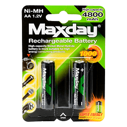 PILA AA RECARGABLE MAXDAY 4800 MAH PAR	