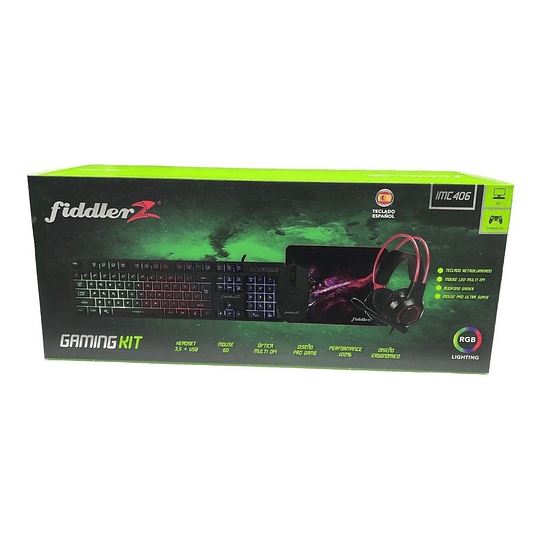 Kit Gamer 4 En 1 Teclado Mouse Audifono Pad Español Fiddler