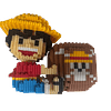 ARMABLE 3D MICRO BLOCKS LUFFY PORTA LAPIZ 15CM