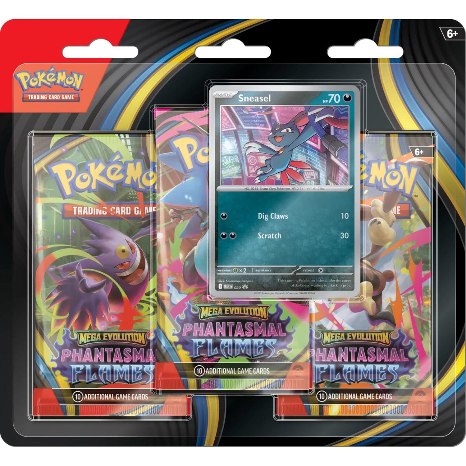 Mega Evolution Phantasmal Flames - 3 Pack Blister - Español (Weavile)