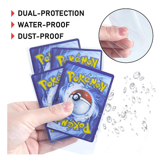 100 Fundas Protectoras Cartas Tcg Ajuste Perfecto 66x91mm