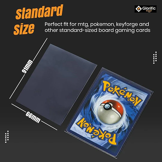 300 Fundas Protectoras Cartas Tcg Ajuste Perfecto 66x91mm
