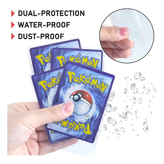 300 Fundas Protectoras Cartas Tcg Ajuste Perfecto 66x91mm