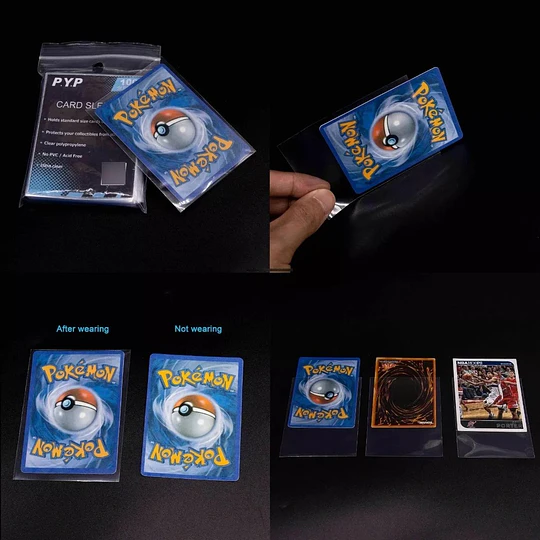 300 Fundas Protectoras Cartas Tcg Ajuste Perfecto 66x91mm
