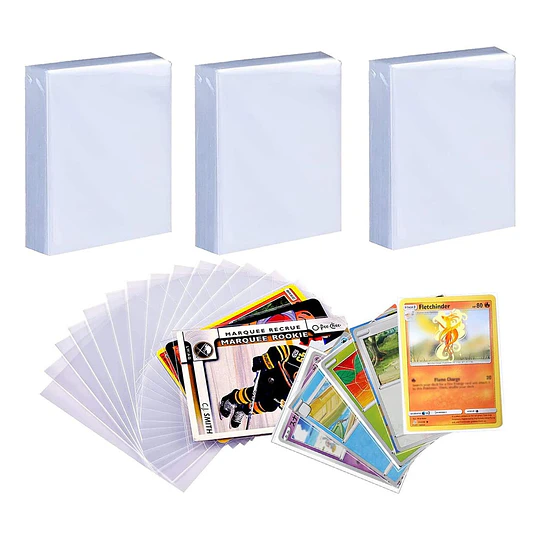 100 Fundas Protectoras Cartas Tcg Ajuste Perfecto 66x91mm