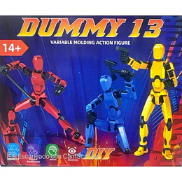 KIT 3 FIGURAS DE ACCION DUMMY 13 ROJO AZUL AMARILLO