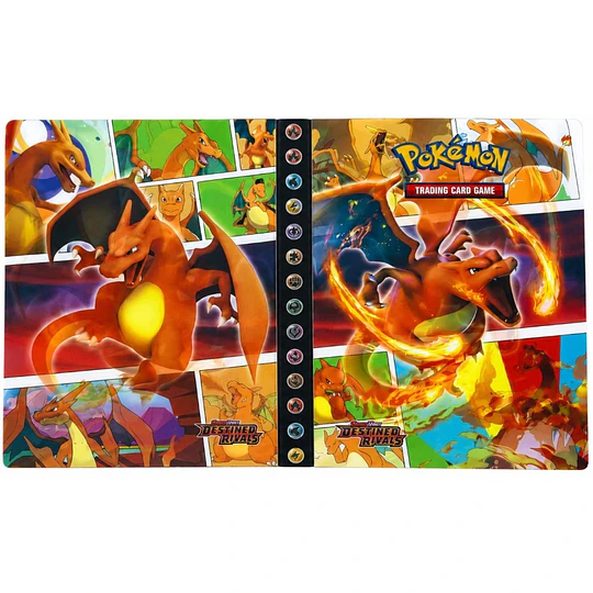 ALBUM CARTAS POKEMON CHARIZARD 240 MAS 20 CARTAS HOLO O REVERSE