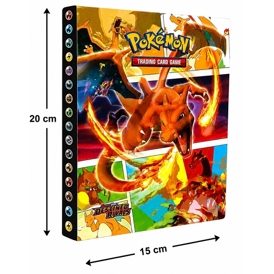 ALBUM CARTAS POKEMON CHARIZARD 240 MAS 20 CARTAS HOLO O REVERSE