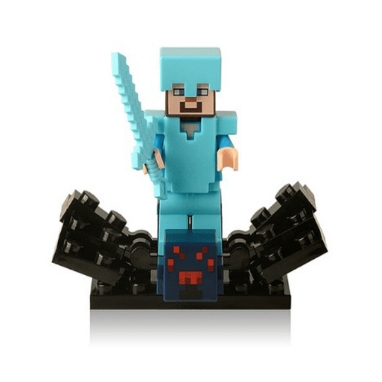 MINIFIGURA MINECRAFT-S STEVE ARMADURA Y ARAÑA