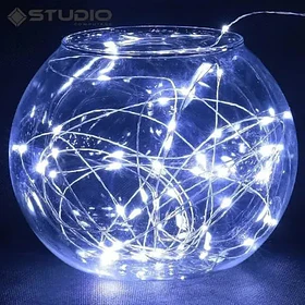 luz Led hada de 5 metros a pilas color blanco 1364-1