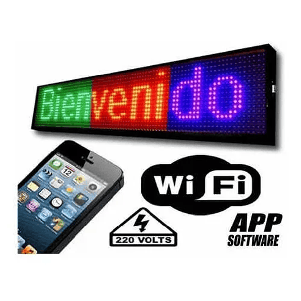 Letrero led wifi pubicitario 2 mt x 40cm RGB 1183 1