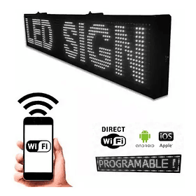 Letrero led wifi color Blanco 2 mts x 40cm alto brillo  