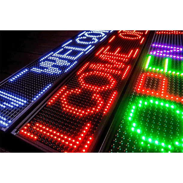 Letrero Led 2 mts x 40 cm multicolor Exterior 1183M 1
