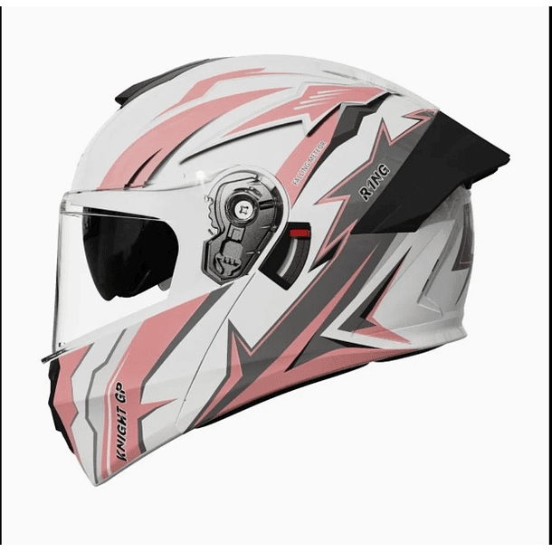 CASCO ABATIBLE CON MICA Y GAFA COLOR ROSADO  1