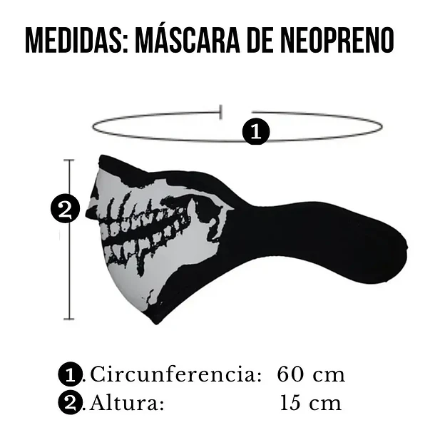 Mascara calabera de neopreno cubre boca  4