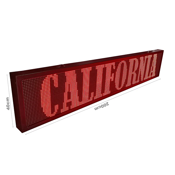Letrero led wifi pubicitario 2 mt x 40cm color rojo 1183r 2