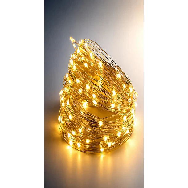 luz Led hada a pilas de 5 metros color amarillo 1364-2 3