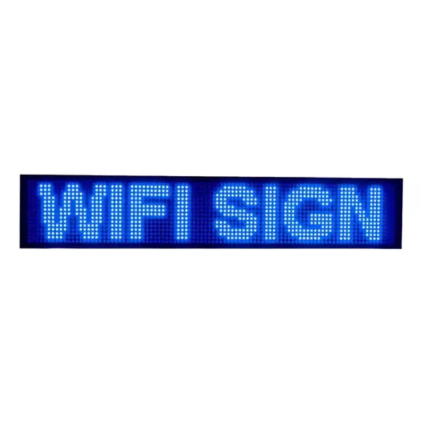 letrero led publicitario luminoso wifi 1 metro x 20 cm azul 810a 2