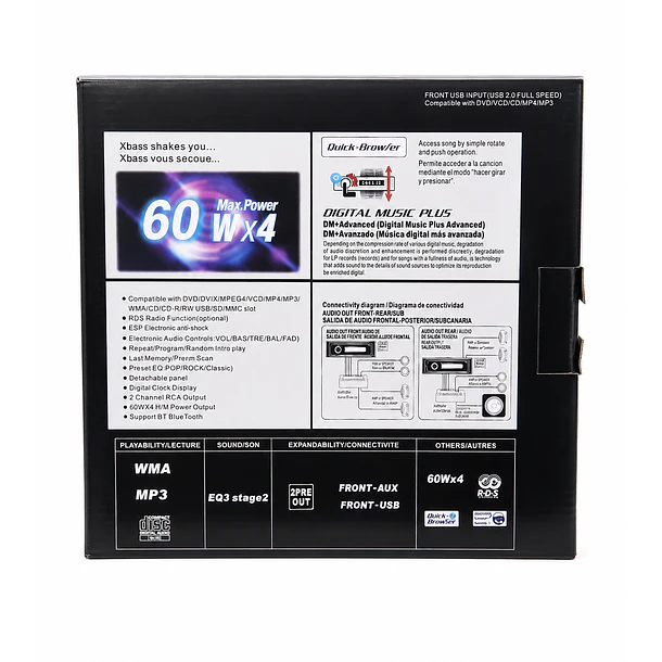Radio Auto X-Bass Longstar 60Wx4  3