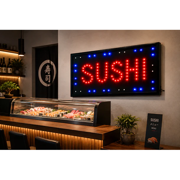 letrero led sushi 48x25cm bajo consumo  1