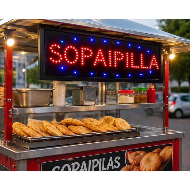 letrero led sopaipilla 48x25x3cm de bajo consumo  4