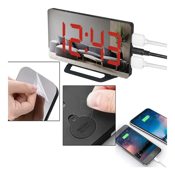 RELOJ DESPERTADOR DIGITAL MODELO ESPEJO  4