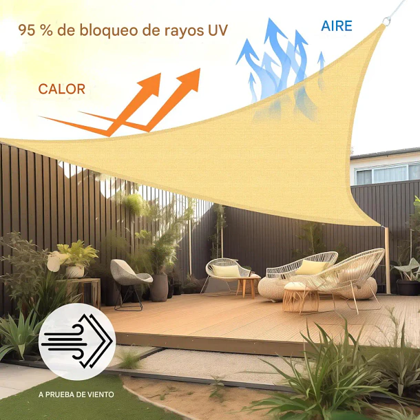 TOLDO VELA TRIANGULAR 5X5X5 METROS  2