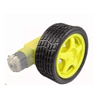 Motoreductor Amarillo 1.2kg 3v A 12v + Llanta 65mm 120rpm 1