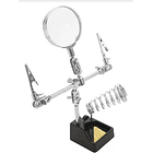 Tercera Mano Con Lupa Y Portacautin Base Cautin 60mm   1