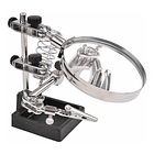 Tercera Mano Metálica Con Lupa Grande 90 Mm 2