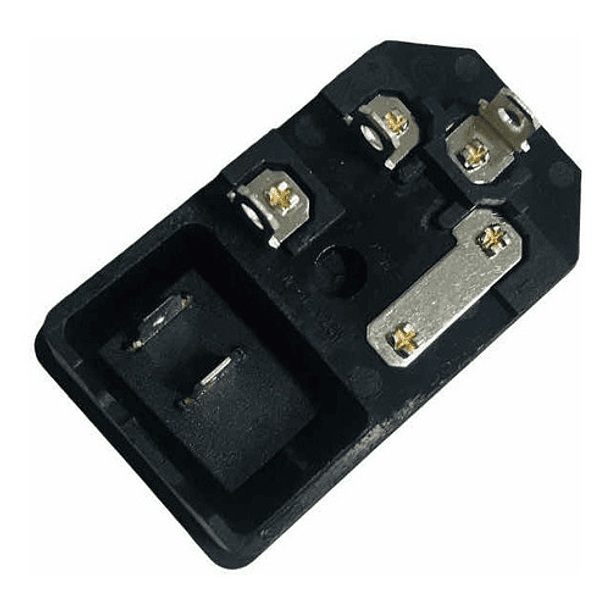 Conector Iec Jack Poder Interruptor Y Portafusible Chasis 3