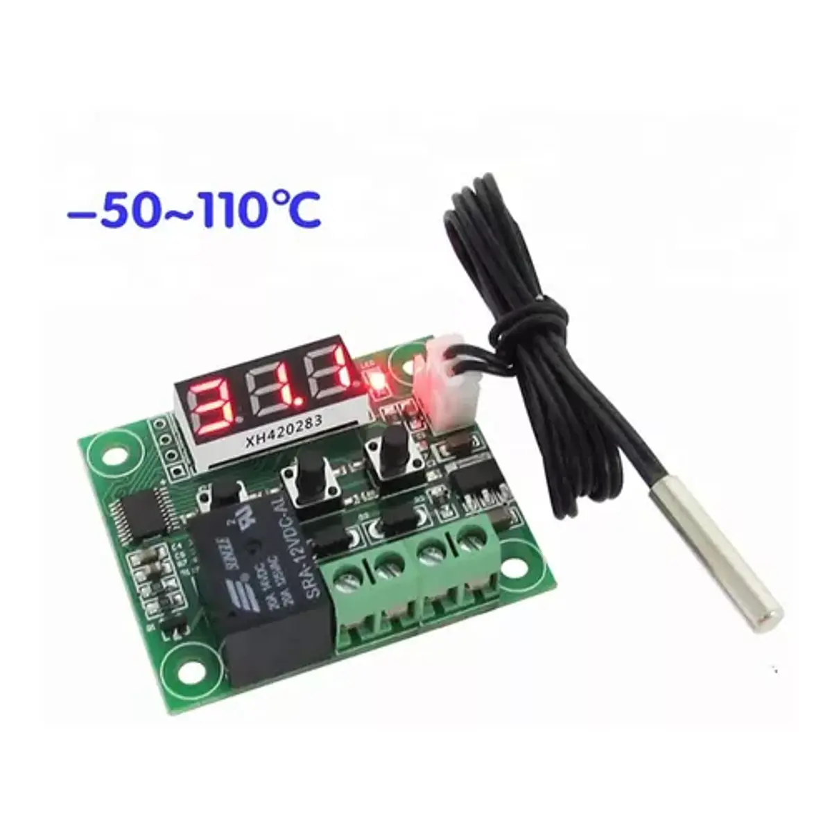 Termostato Digitale W1209 Blu DC 12V - Con Display, Controllo Temperatura E Custodia Protettiva
