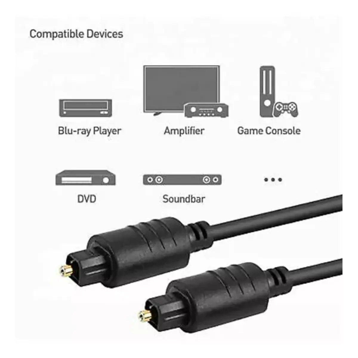Cable Óptico De Audio Digital 1.5 Metros Fibra