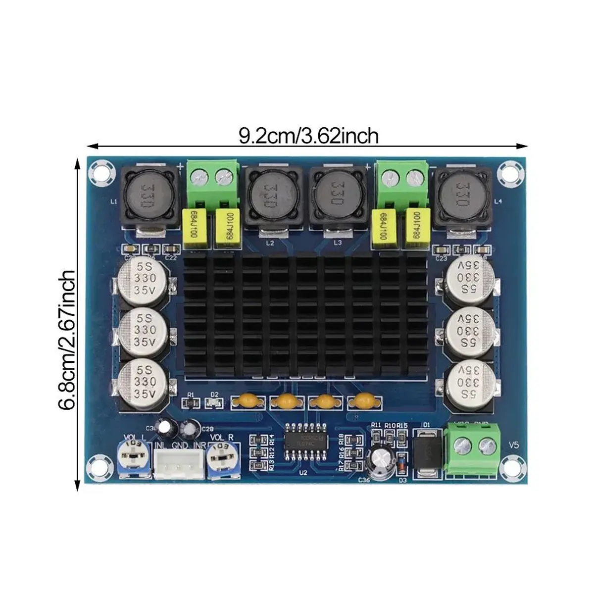 Fosi Audio BT10A Amplificatore Bluetooth 5.0, Chip TPA3116, 50 Wx2, Amplificatore Audio HiFi