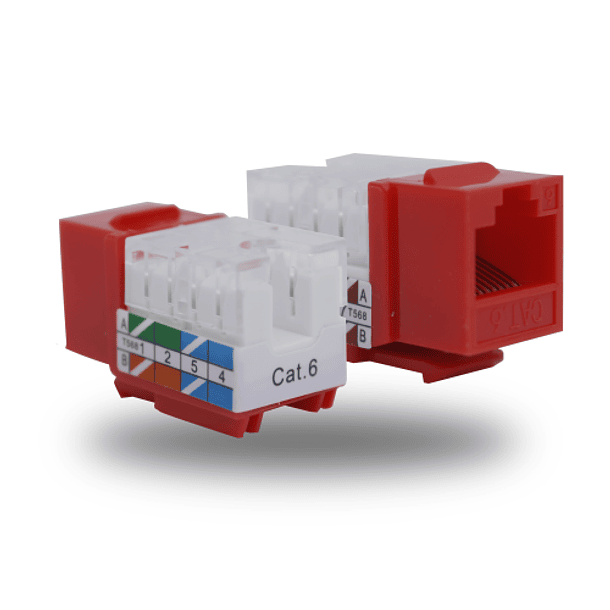 Jack Rj45 Cat 6 Rojo Ideal Para Voz 