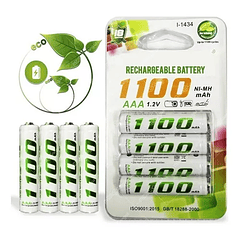 Pilas Baterías Recargables AAA 1.2v 1100mah  X 4 Pilas