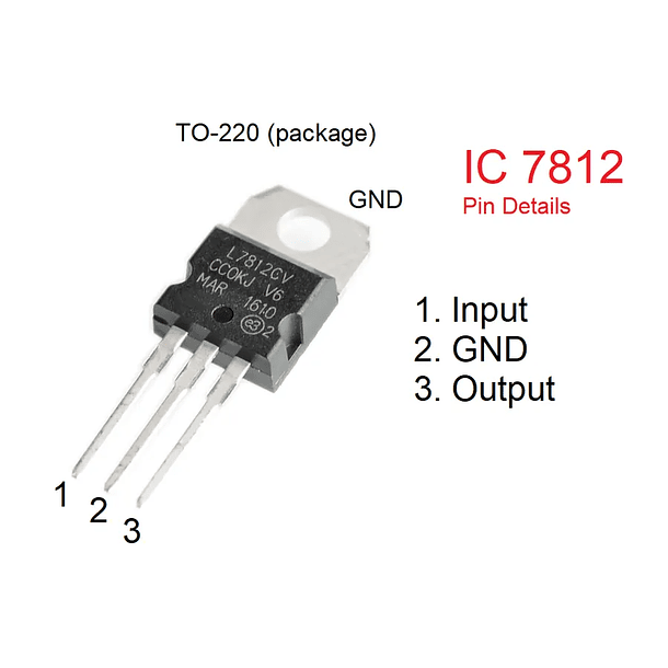 Regulador 7812 lm7812 12v Dc + 