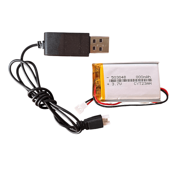 Bateria 3.7v 800mAh Litio Lipo con Conexion Usb 1