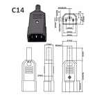 Conector aereo de Poder Macho c14 2