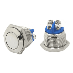 Pulsador Metalico Redondo 2 Pines Pulsador Na Chasis